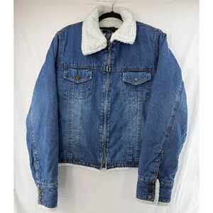 Steve & Barry's Denim Sherpa Lined Trucker Jacket L